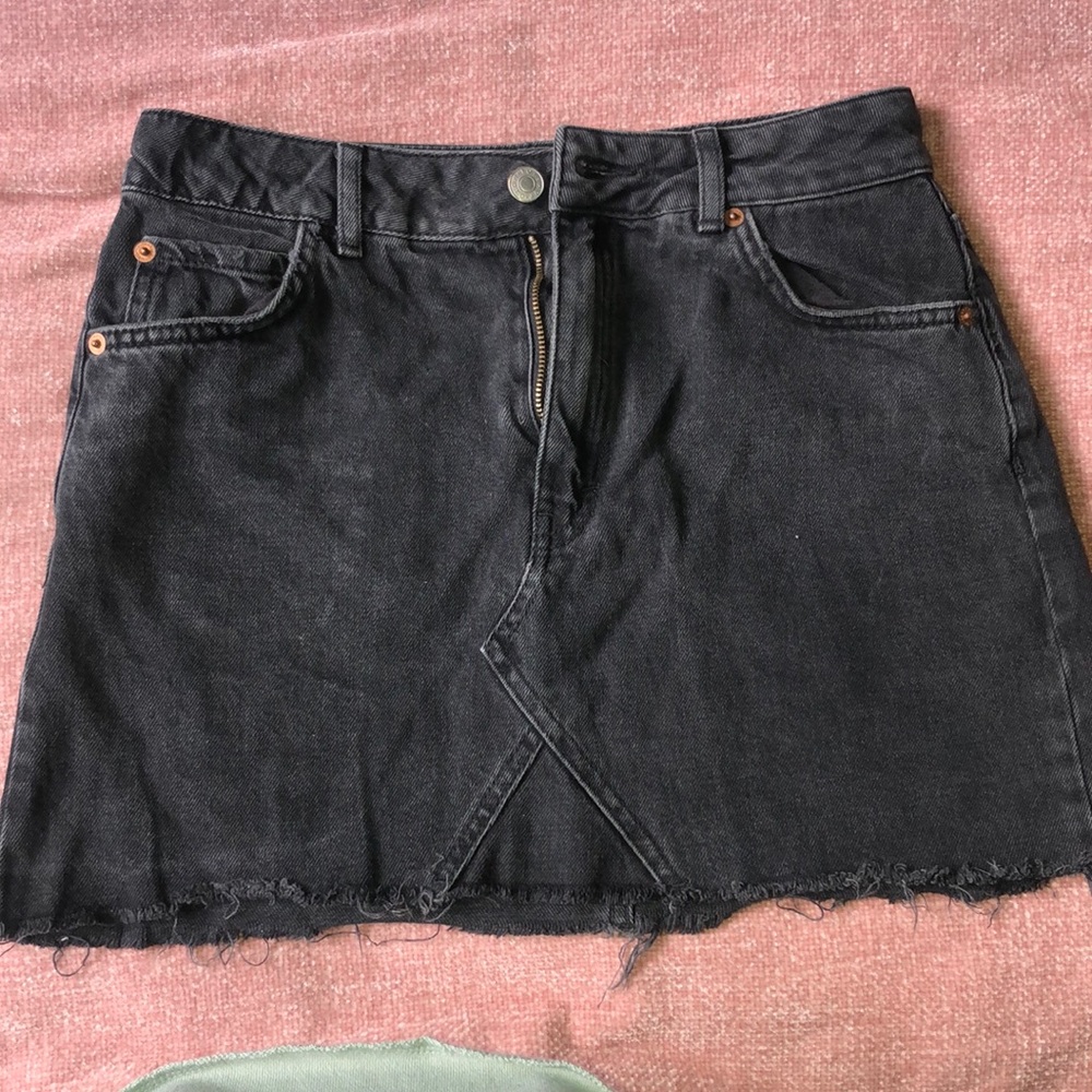 Topshop molto black denim skirt